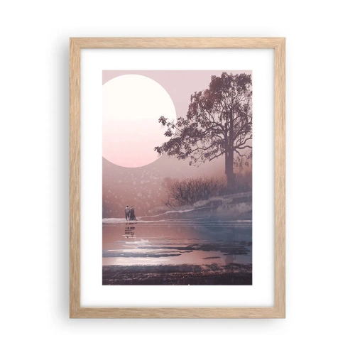 Poster in einem Rahmen aus heller Eiche - Wunder der Nacht - 30x40 cm