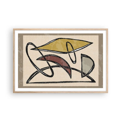 Poster in einem Rahmen aus heller Eiche - Vertikale und Horizontale - 91x61 cm