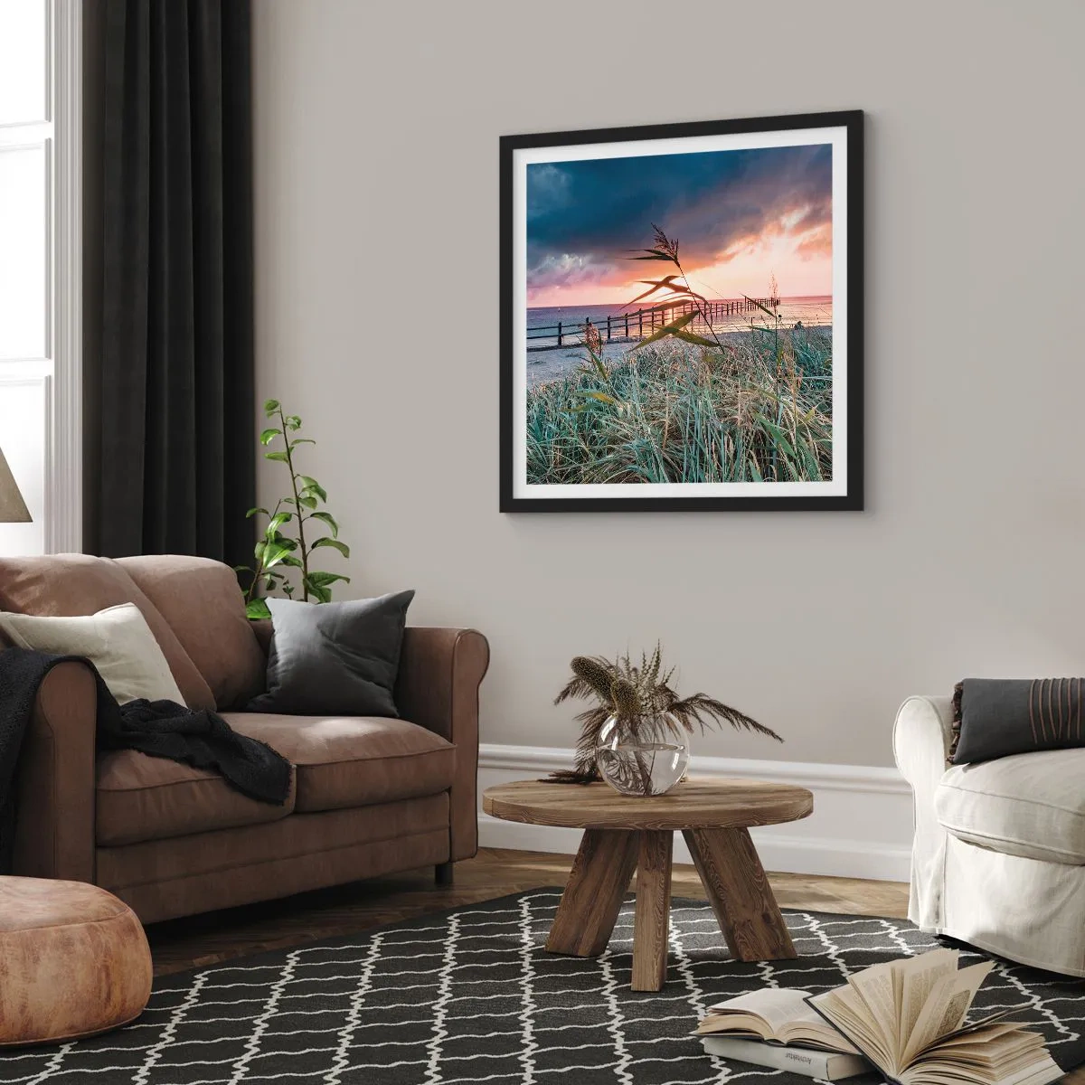 Poster in einem schwarzem Rahmen - Es vergeht nicht mit dem Wind - 50x50 cm