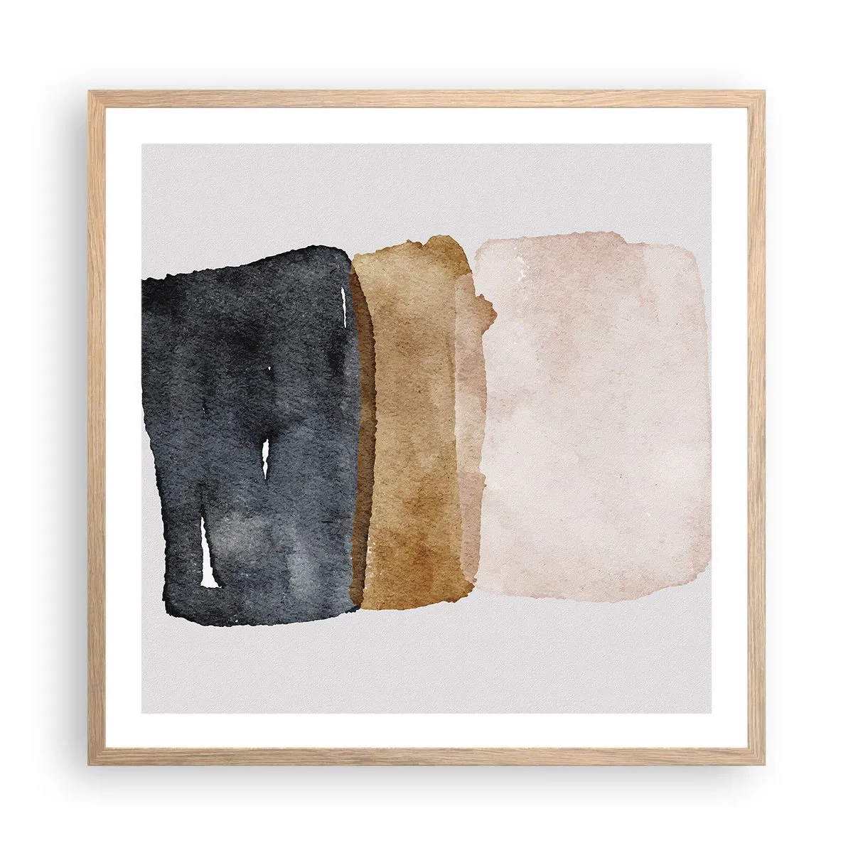 Poster in einem Rahmen aus heller Eiche - Die Komposition der Farben der Erde - 60x60 cm