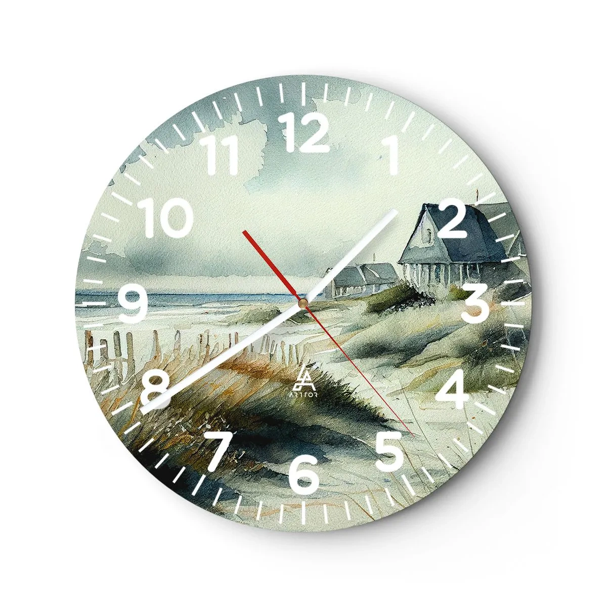 Wanduhr - Glasuhr - Abseits vom Trubel - 30x30 cm