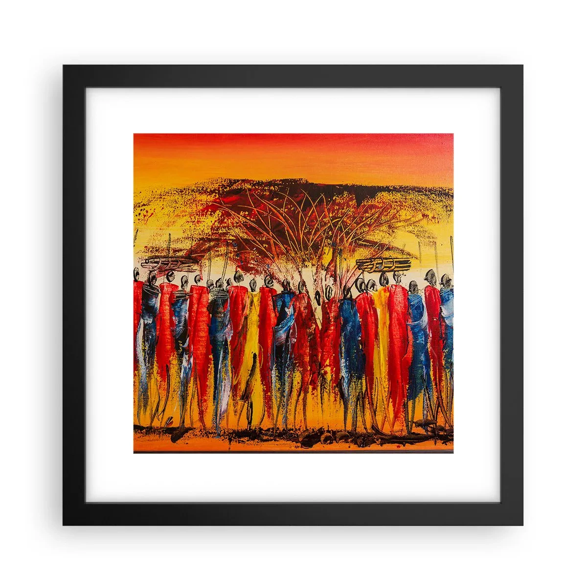 Poster in einem schwarzem Rahmen - Dort, dort, dort gehen sie - 30x30 cm