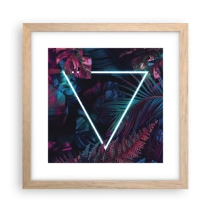 Poster in einem Rahmen aus heller Eiche - Garten im Disco-Stil - 30x30 cm