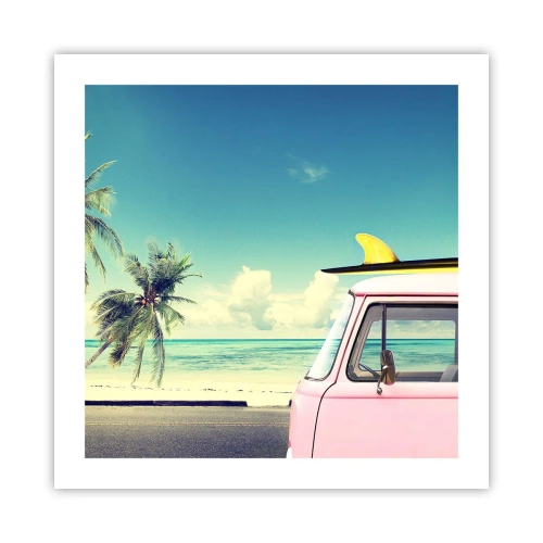 Poster - Zeit um in die Ferien zu starten - 50x50 cm