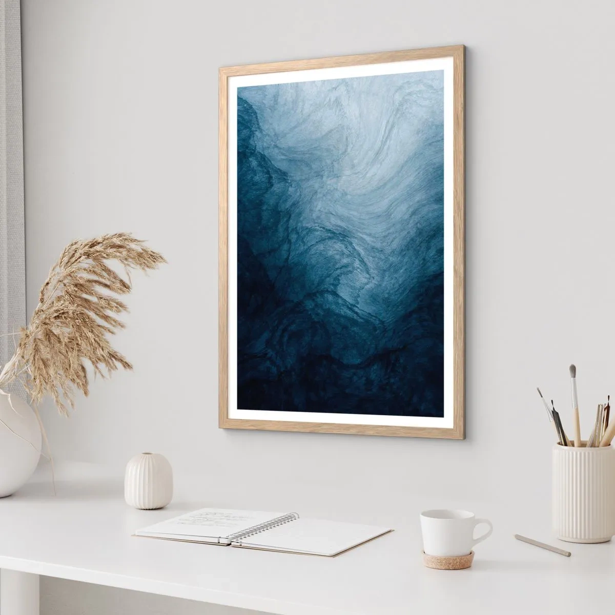 Poster in einem Rahmen aus heller Eiche - Greifen Sie tief - 70x100 cm