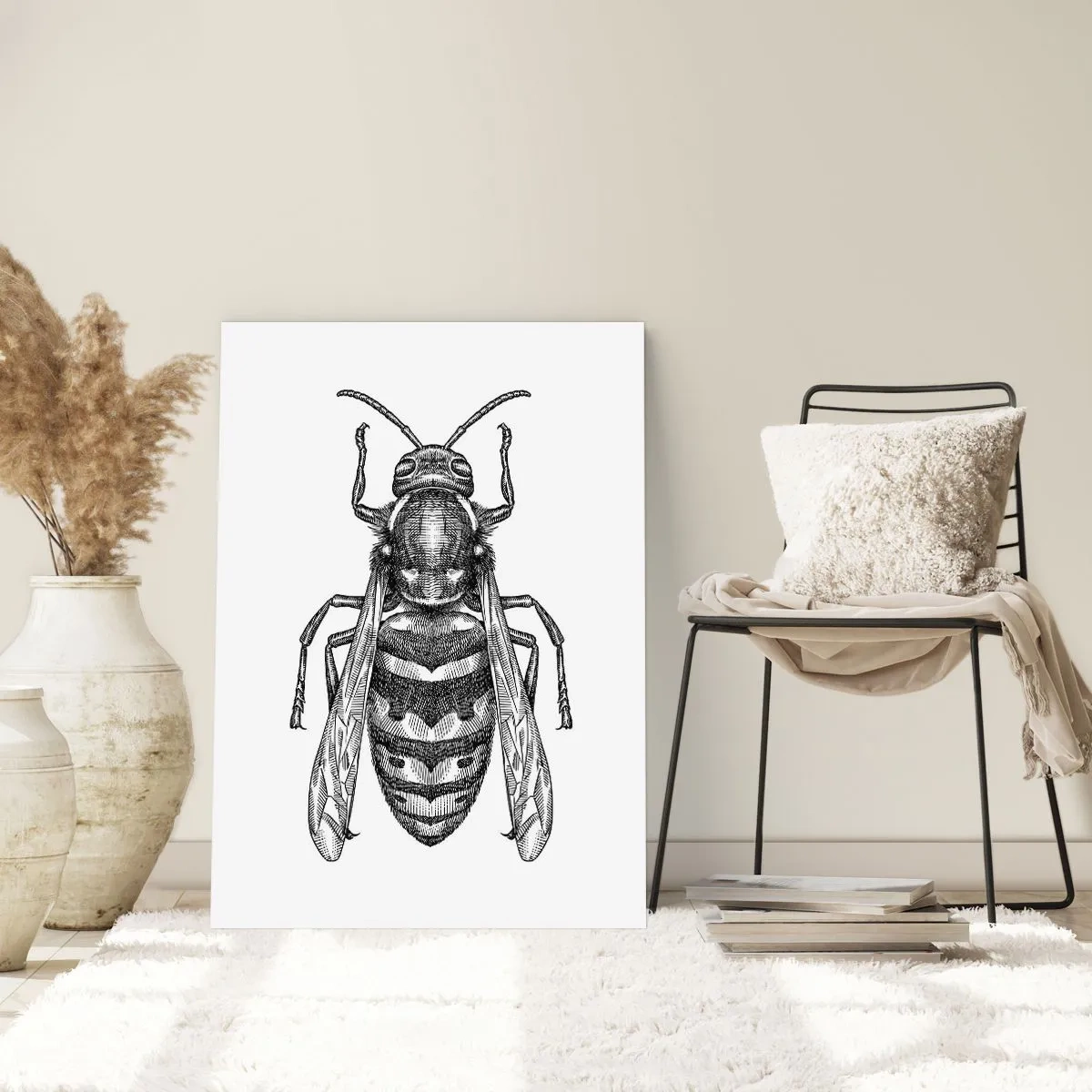 Poster - Detaillierte Darstellung einer Wespe - 50x70cm - Von einem Insektenplaneten - Moderne Wanddekoration für Wohnzimmer und Schlafzimmer ARTTOR