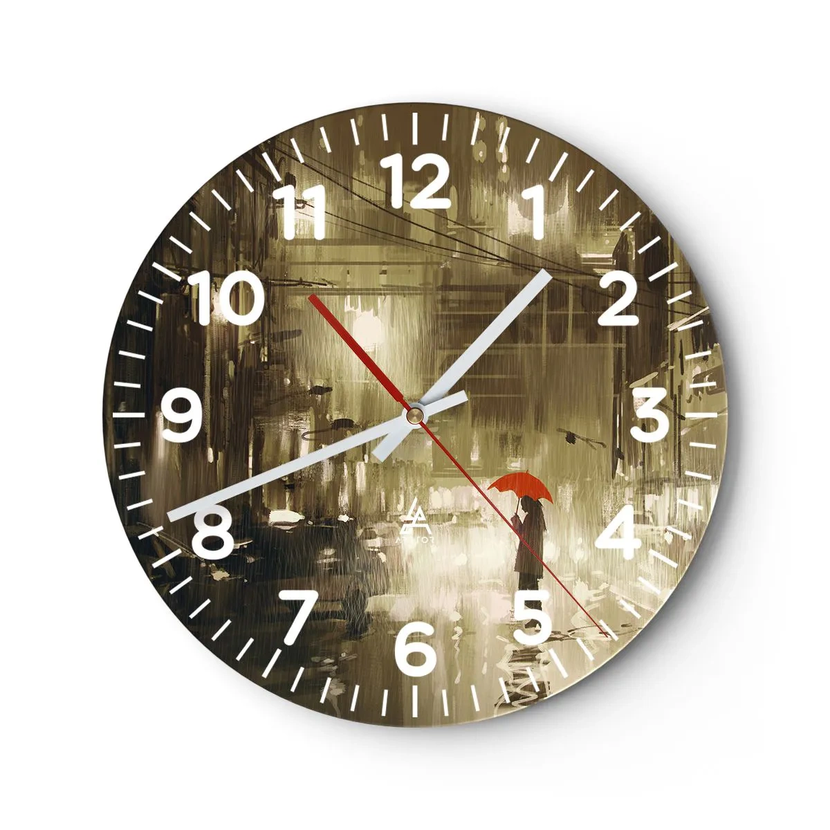 Wanduhr - Glasuhr - Allein aber nicht einsam - 40x40 cm