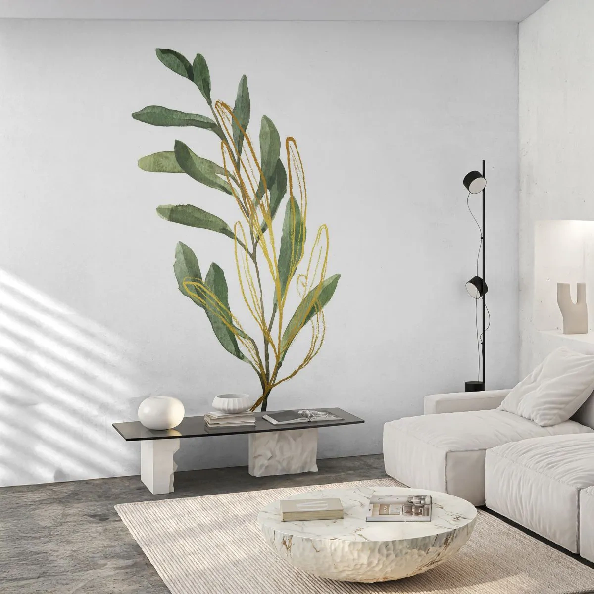 Fototapete Premium Sand - Alles was gut ist - Blätter, Olive, Anlage - 500x350 cm