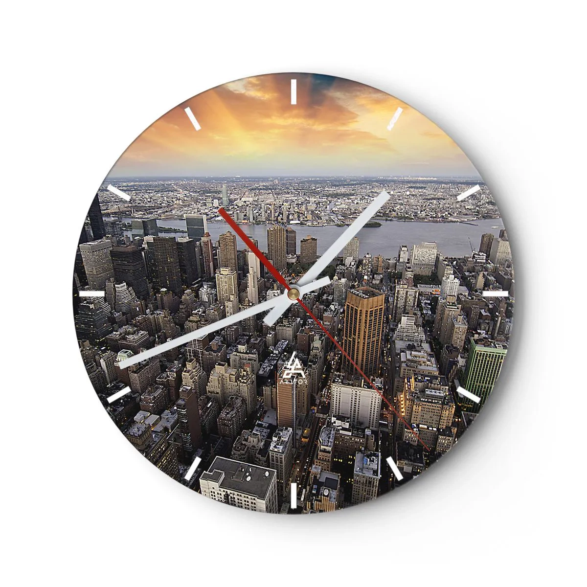 Wanduhr - Glasuhr - Das schlagende Herz unserer Zeit - 40x40 cm