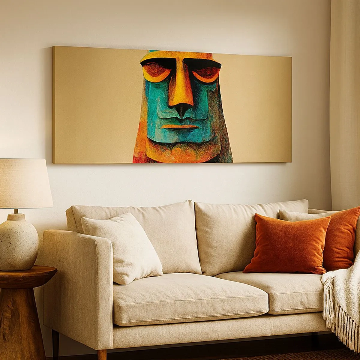 Bild auf Leinwand - Leinwandbild - Statuenhaft und sympathisch - 100x40 cm