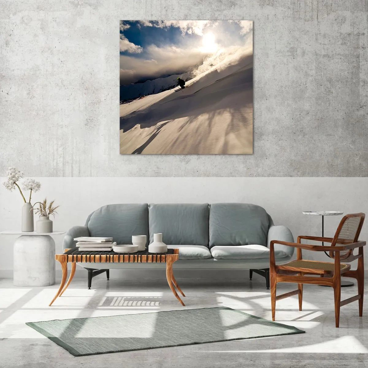 Glasbild - Bild auf glas - Bergherausforderung angenommen - 30x30 cm