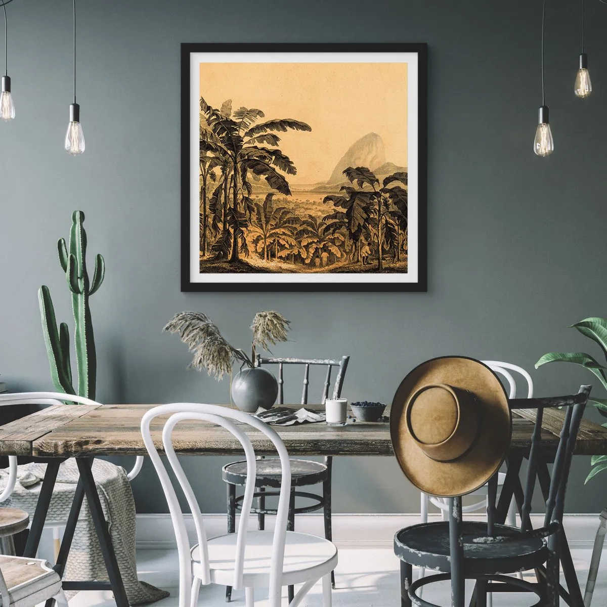 Poster in einem schwarzem Rahmen - in einem kolonialen Klima - 30x30 cm