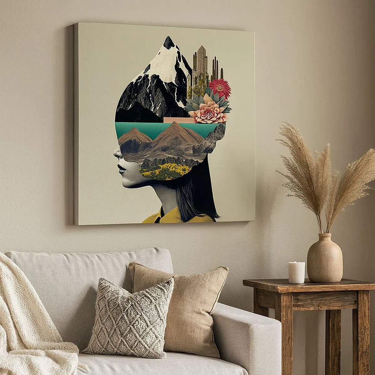 Bild auf Leinwand - Leinwandbild - Frau – bleibt immer ein Geheimnis - 30x30 cm