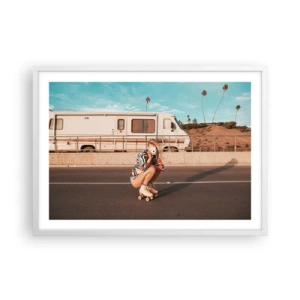 Poster in einem weißen Rahmen - Lächel bitte! - 70x50 cm