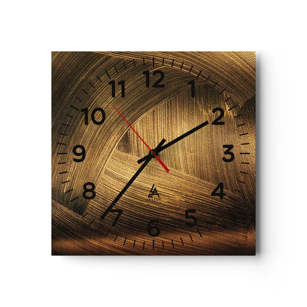 Wanduhr - Glasuhr - In einem goldenen Labyrinth - 40x40 cm