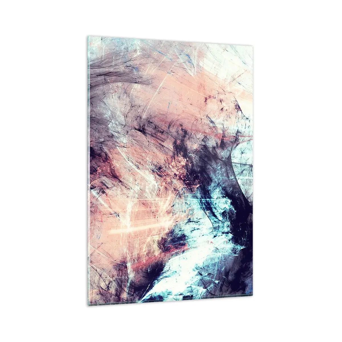 Glasbild - Bild auf glas - Abstrakte Komposition in Pastelltönen und dunklen Tönen - 80x120cm - Fühle den Wind - Moderne Wanddekoration für Wohnzimmer und Schlafzimmer ARTTOR