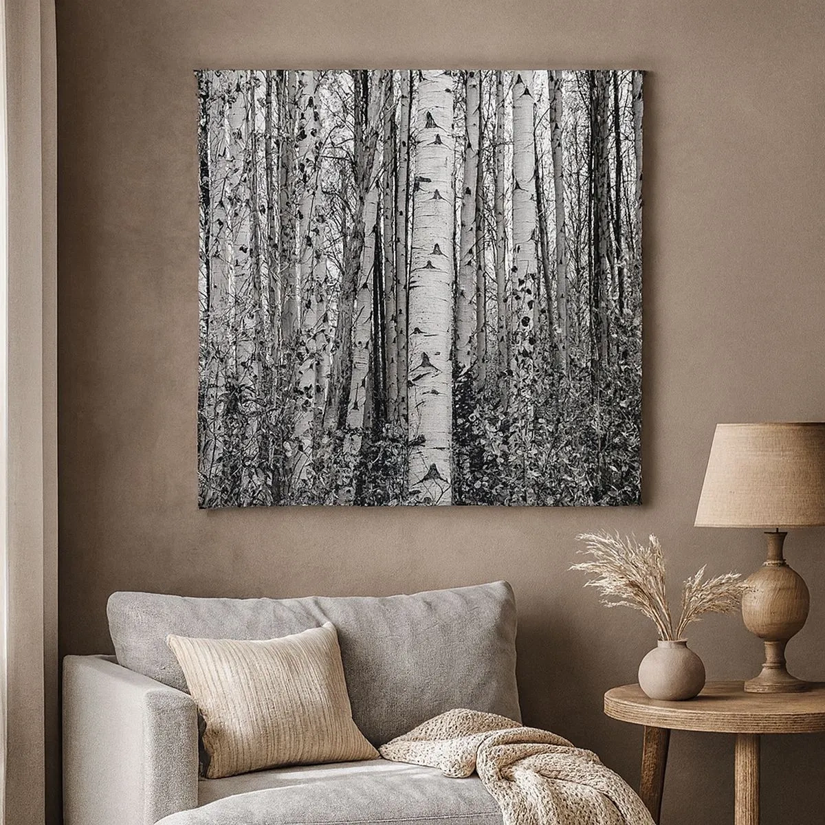 Bild auf Leinwand - Leinwandbild - Birkenkolonnade - 30x30 cm