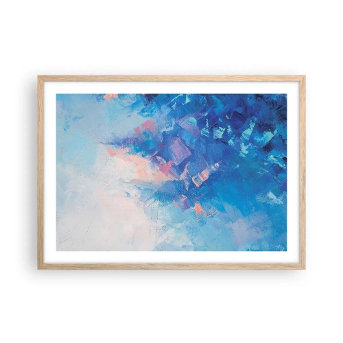 Poster in einem Rahmen aus heller Eiche - Winter-Abstraktion - 70x50 cm