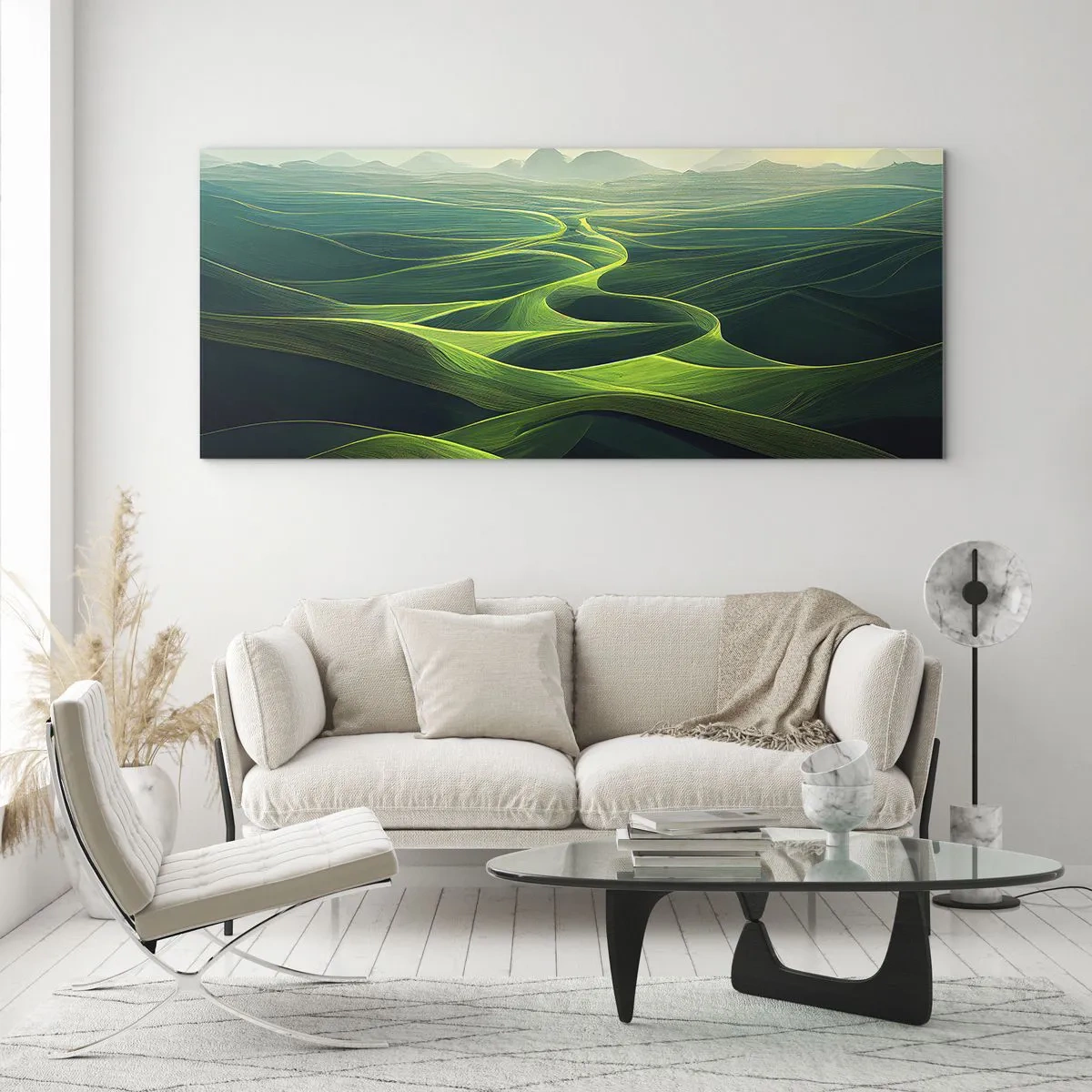 Glasbild - Bild auf glas - In den grünen Tälern - 100x40 cm