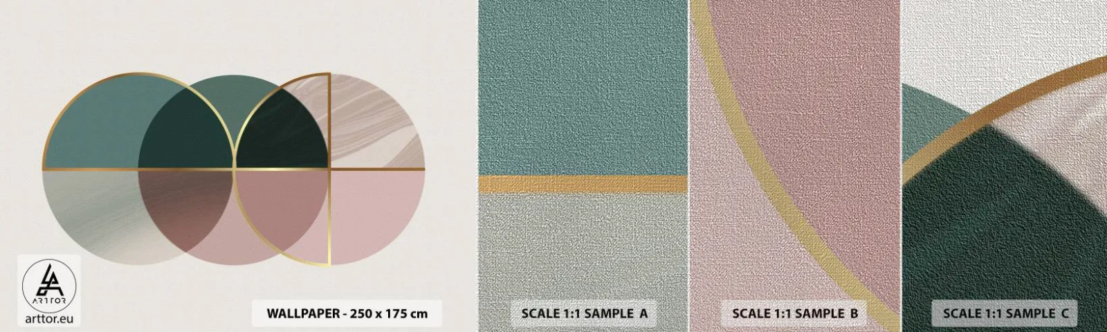 Fototapeten Muster Premium Canvas - Ein Rad hinter dem anderen… - Abstraktion, Stück, Modernes Muster - 100x30 cm