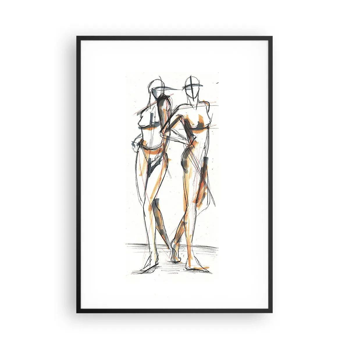 Poster in einem schwarzem Rahmen - Studie der Gnade - 70x100 cm