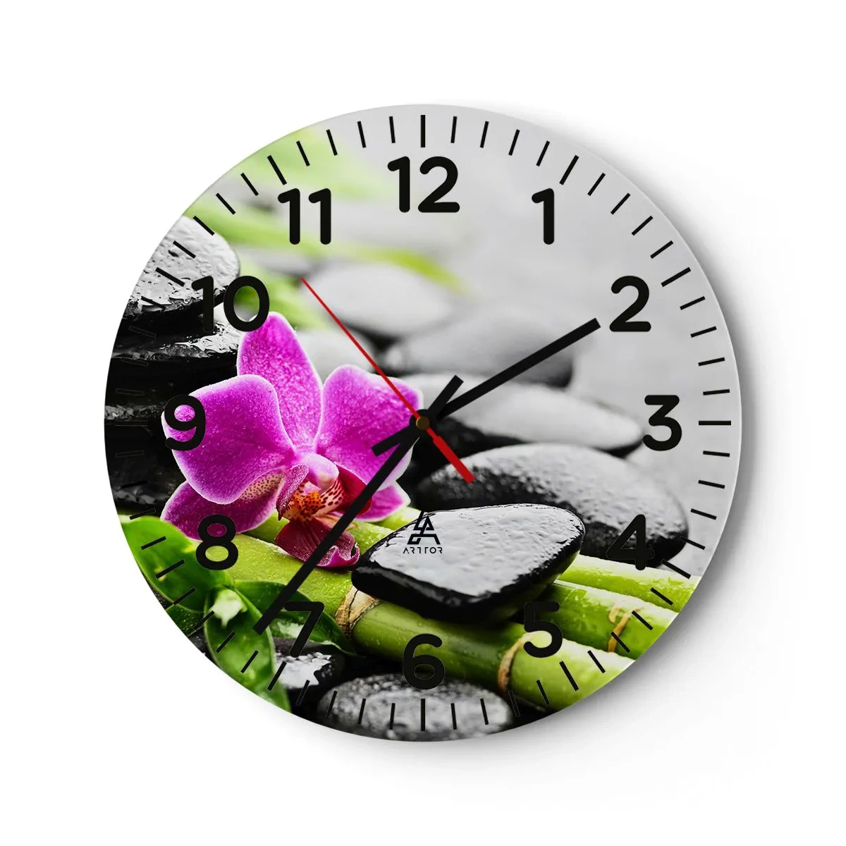 Wanduhr - Glasuhr - In ruhiger Balance - 30x30 cm