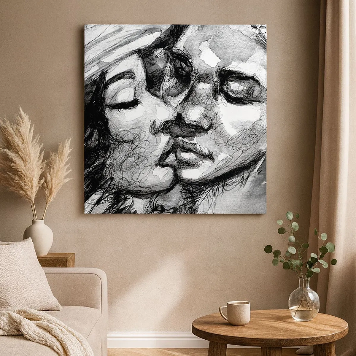 Bild auf Leinwand - Leinwandbild - Zärtlicher Moment - 30x30 cm