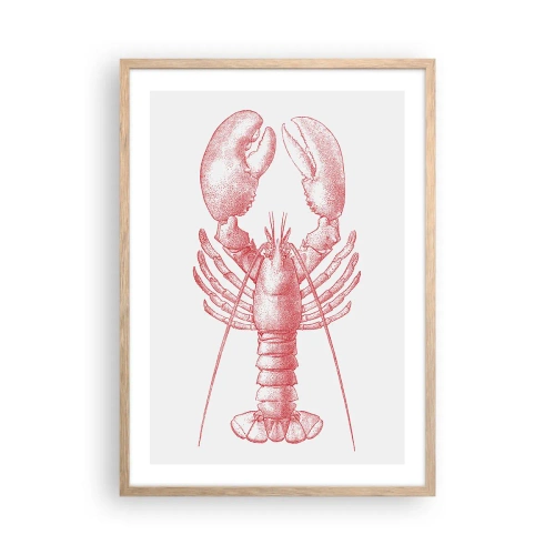 Poster in einem Rahmen aus heller Eiche - Hummer, der Homers würdig ist - 50x70 cm