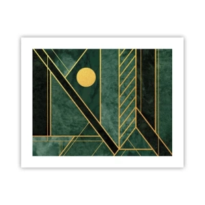 Poster - Dynamik von Gold und Azurblau - 50x40 cm