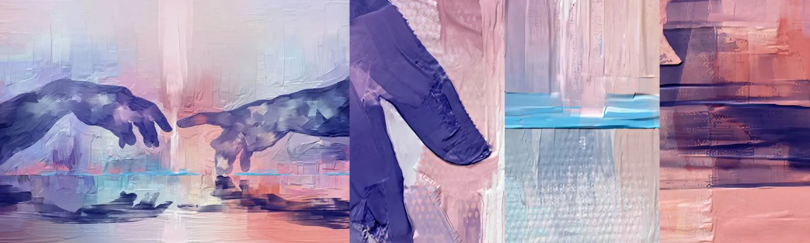 Fototapeten Muster Selbstklebend Deluxe Sticker - Göttlicher Funke des Lebens - Hände, Michelangelo, Stück - 100x30 cm