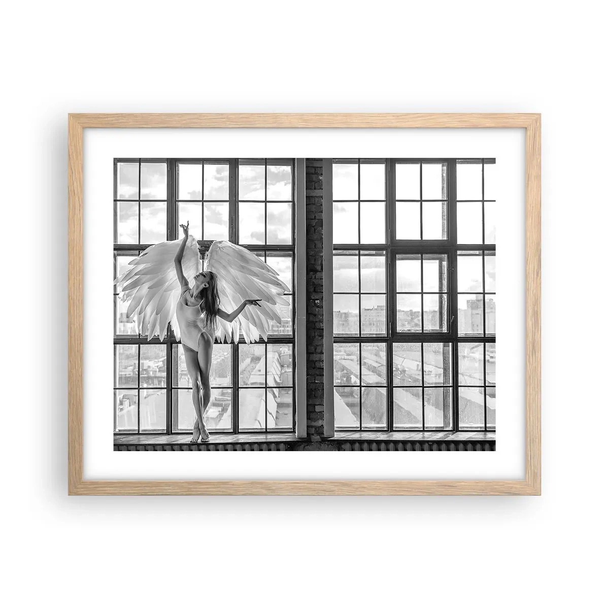 Poster in einem Rahmen aus heller Eiche - Stadt der Engel? - 50x40 cm