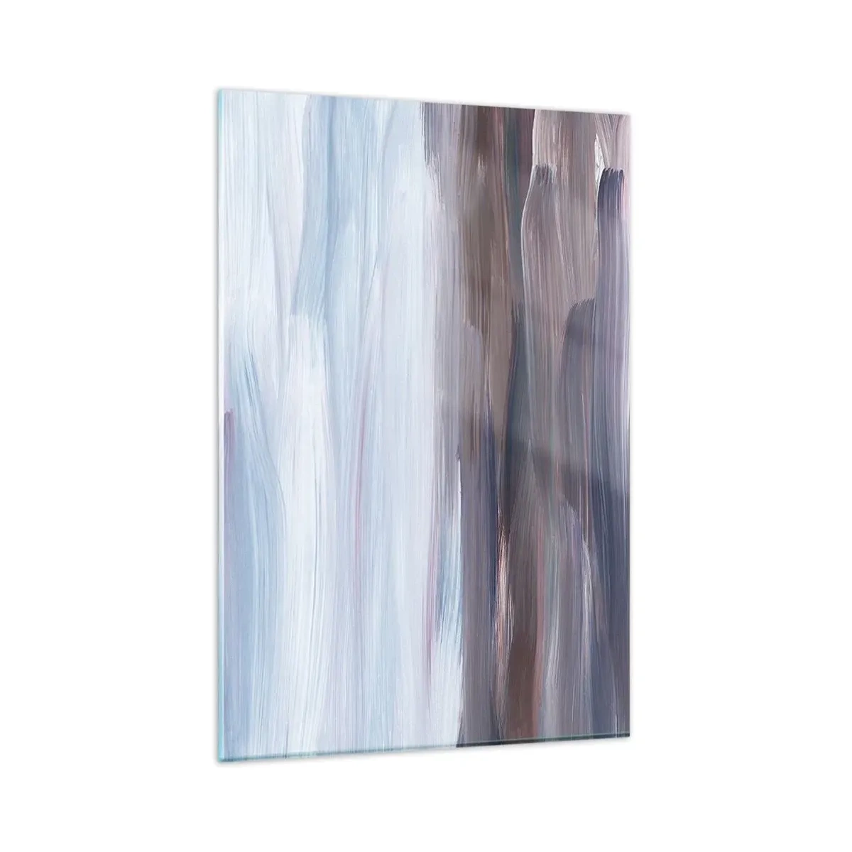 Glasbild - Bild auf glas - Eine subtile Abstraktion mit zarten Strichen in Pastelltönen. - 80x120cm - Elemente: Wasser - Moderne Wanddekoration für Wohnzimmer und Schlafzimmer ARTTOR