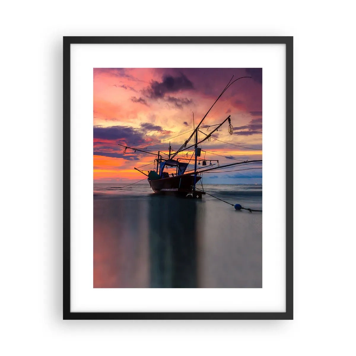 Poster in einem schwarzem Rahmen - Exotischer Abend - 40x50 cm