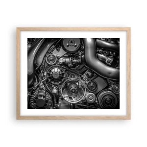 Poster in einem Rahmen aus heller Eiche - Die Poesie der Mechanik - 50x40 cm