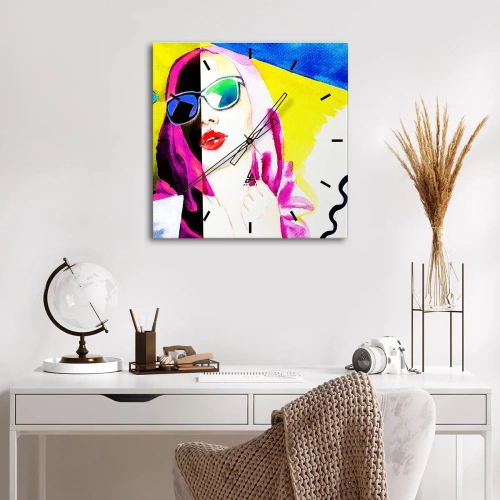 Wanduhr - Glasuhr - Ich bin nicht weiß und ich bin nicht schwarz - 40x40 cm