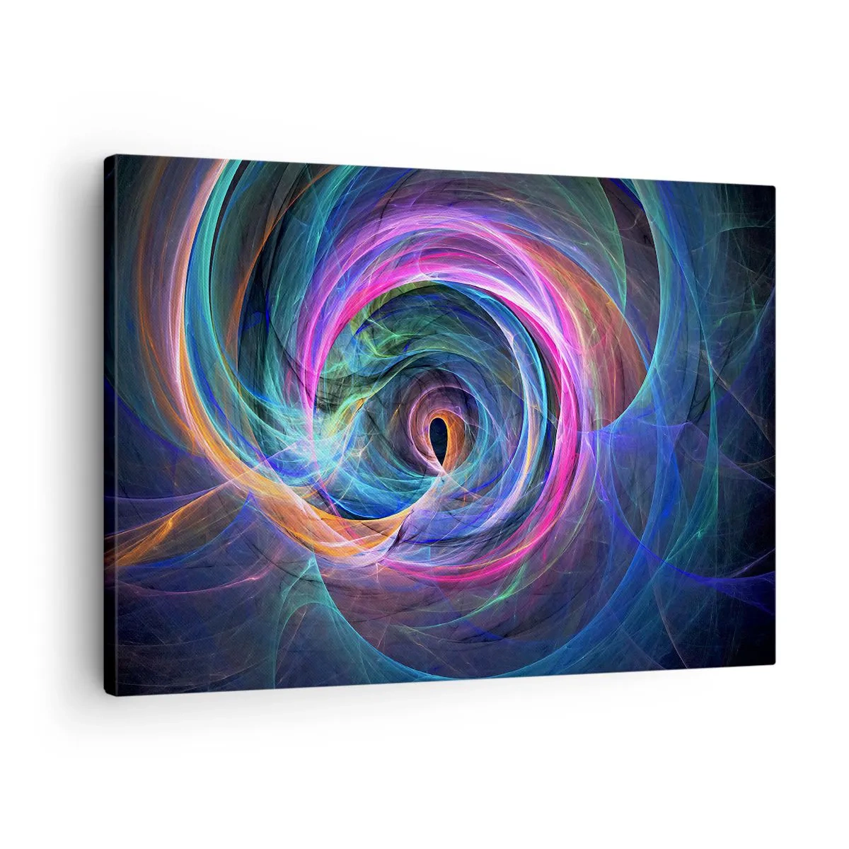 Bild auf Leinwand - Leinwandbild - Ein abstrakter Farbwirbel in Lila-, Rosa- und Blautönen. - 70x50cm - Wohin wirst du mich bringen? - Moderne Wanddekoration für Wohnzimmer und Schlafzimmer ARTTOR