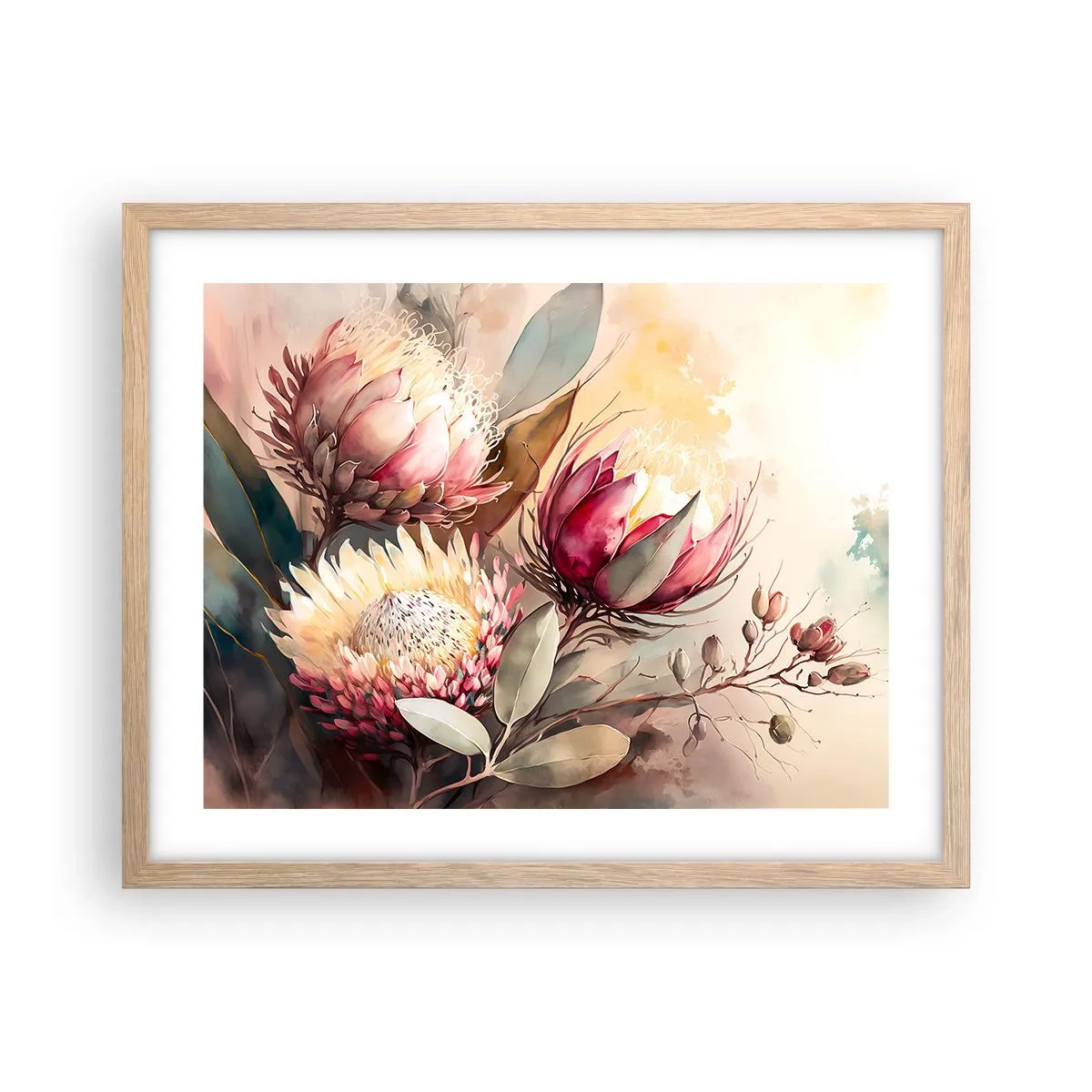 Poster in einem Rahmen aus heller Eiche - Im Profil und en face - 50x40 cm