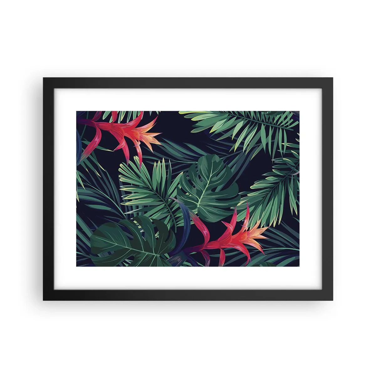 Poster in einem schwarzem Rahmen - Im Grünen in Flammen gehen - 40x30 cm