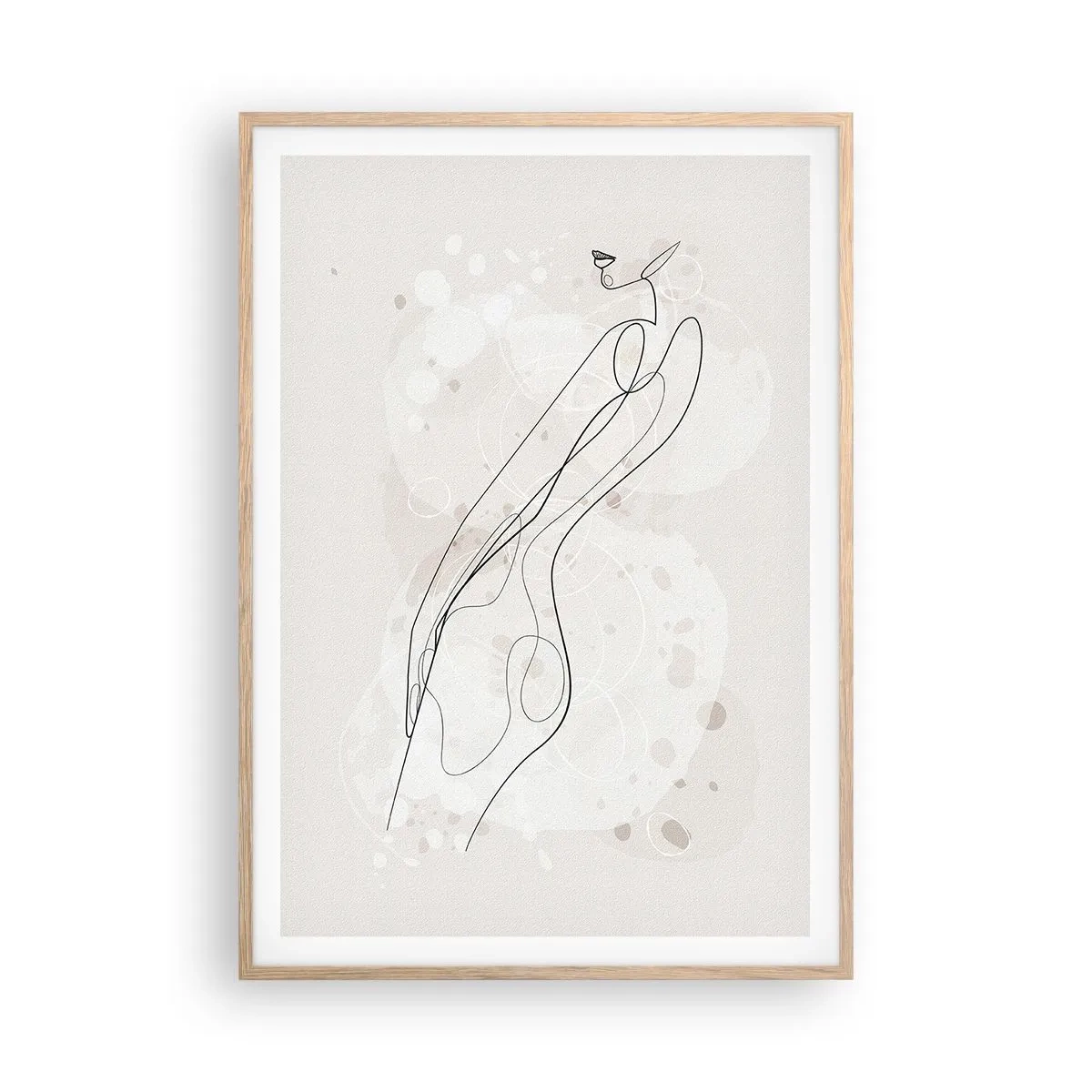 Poster in einem Rahmen aus heller Eiche - Der Blick schweift - 70x100 cm