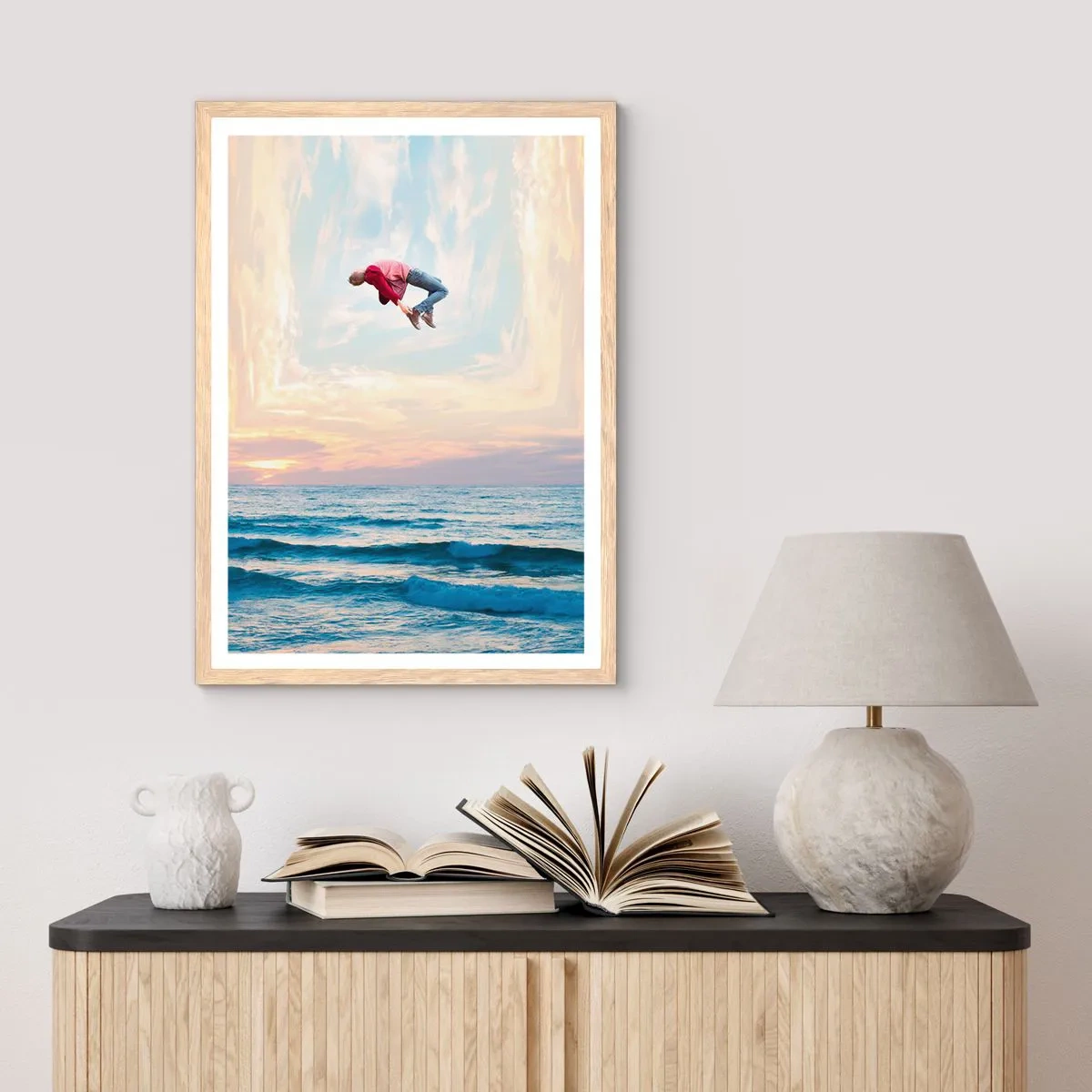 Poster in einem Rahmen aus heller Eiche - In eine andere Dimension - 70x100 cm