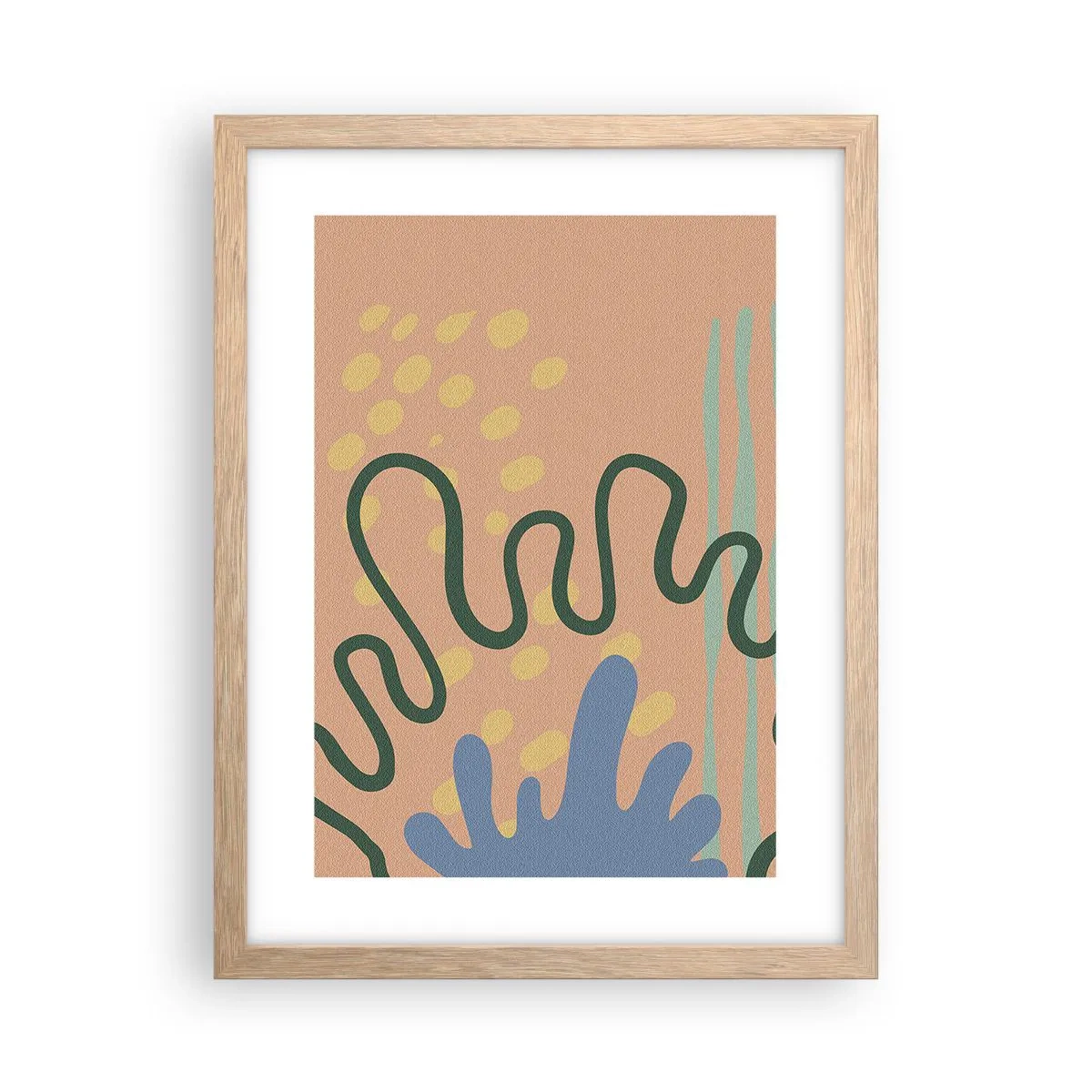 Poster in einem Rahmen aus heller Eiche - Abstraktion: Vielfalt der Natur - 30x40 cm
