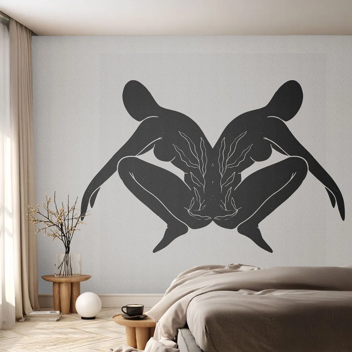 Selbstklebende Fototapete Deluxe Sticker - Gemeinsame Seele - Menschen, Minimalistisch, Zwillinge - 100x70 cm