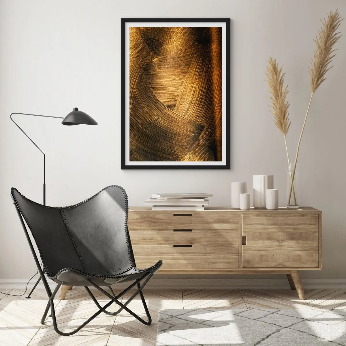 Poster in einem schwarzem Rahmen - In einem goldenen Labyrinth - 40x50 cm