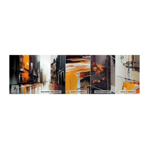 Fototapeten Muster Premium Canvas - Regnerischer Tag - Die Architektur, Moderne Kunst, Stadt - 100x30 cm