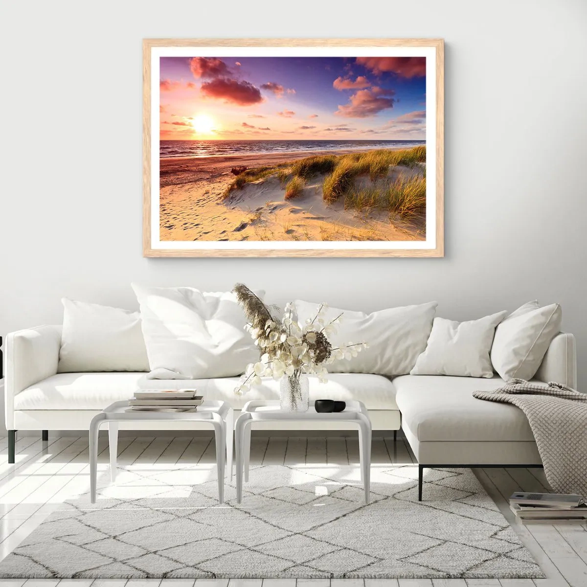 Poster in einem Rahmen aus heller Eiche - Die Luft riecht schon im Sommer - 100x70 cm