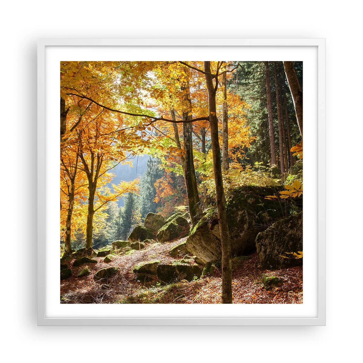 Poster in einem weißen Rahmen - Zeit zum Entspannen - 60x60 cm