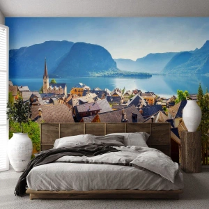 Selbstklebende Fototapete Deluxe Sticker - Es könnte nicht malerischer sein - Landschaft, Stadt, Österreich - 400x280 cm