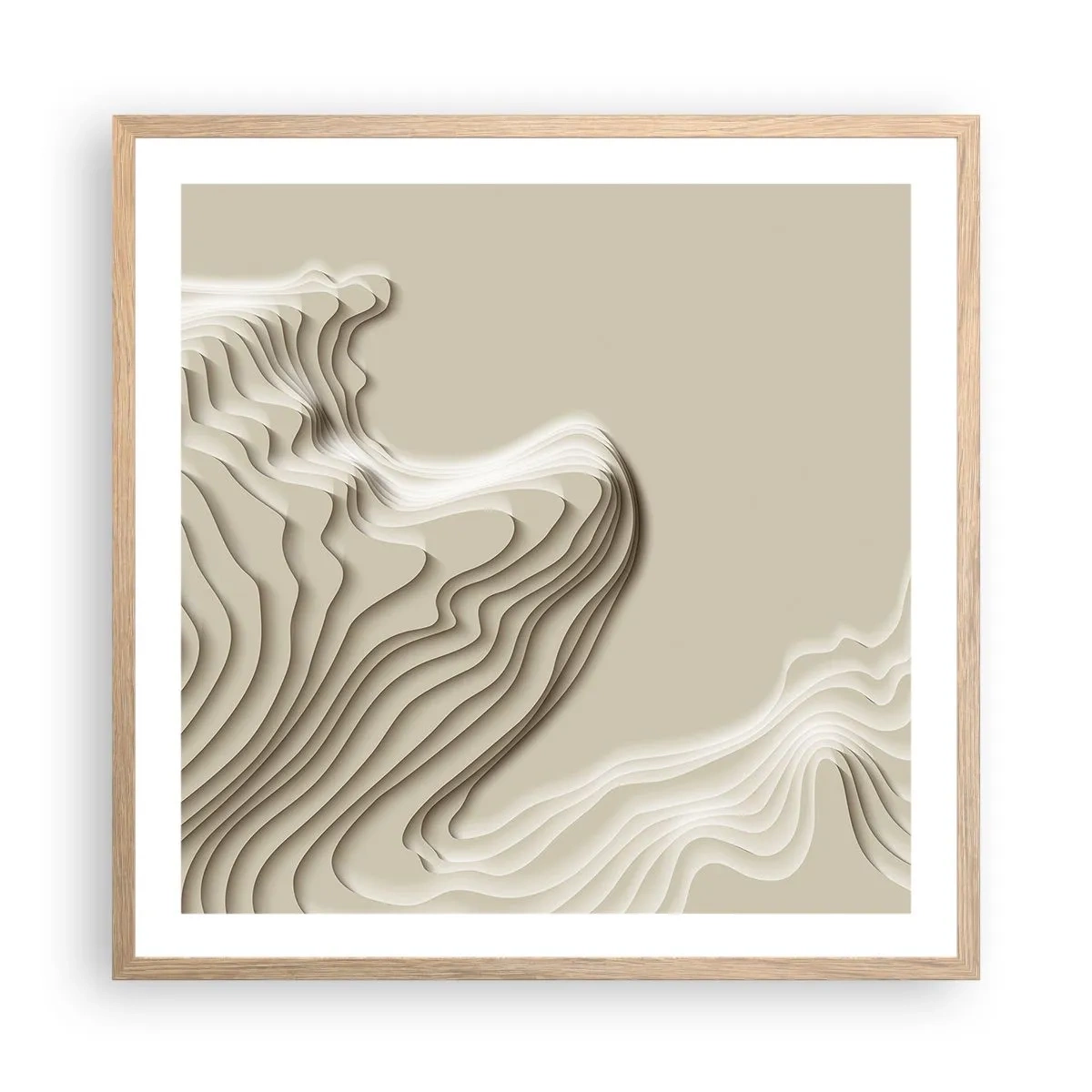 Poster in einem Rahmen aus heller Eiche - Topographie der Kunst - 60x60 cm