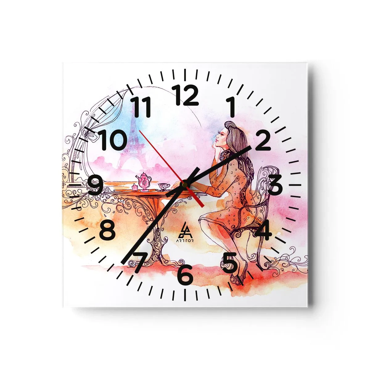 Wanduhr - Glasuhr - Pariser Chic - 40x40 cm