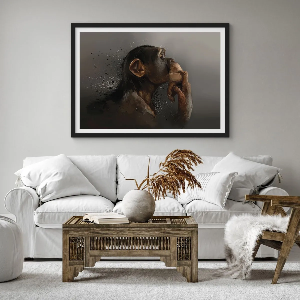 Poster in einem schwarzem Rahmen - Sicherlich ein Denker - 40x30 cm